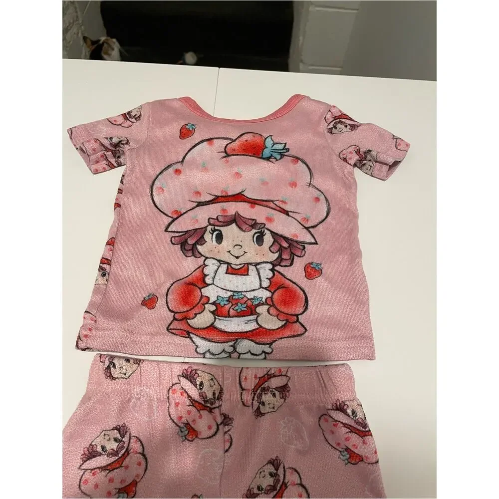 Strawberry Shortcake Toddler Size 2T Pajama Set Pants & Top Pink